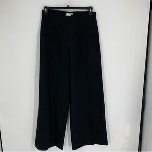 Sarah Pacini Classic Black Wide-Leg Trousers High Rise size 12